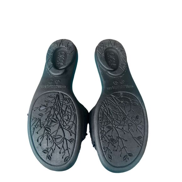 Oka-B Bow Embellished Slides Madison Slide Sandals with Gingham Bows Black and W - Picture 5 of 9